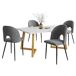 Conjunto de mesas y sillas de comedor 117x68 Conjunto de mesas y sillas de comedor 117x68 Blanco/ Gris
