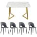 Conjunto de mesas y sillas de comedor 117x68 Conjunto de mesas y sillas de comedor 117x68 Blanco/ Gris