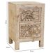 Mesita de noche de madera tallada artesanal 40 Mesita de noche de madera tallada artesanal 40 Beige