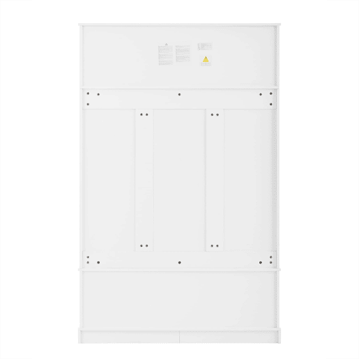Cabideiro com banco para sapatos 120x40x191 cm - 6 ganchos triplos - Freestanding - Branco
