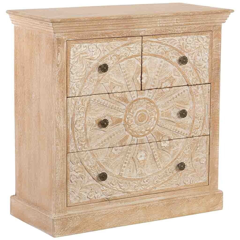 Aparador de madera artesanal 4 cajones 90x40x90h cm