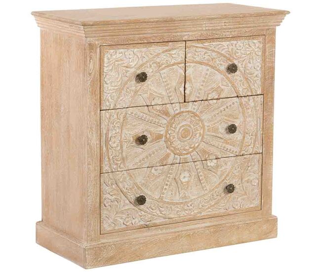 Aparador de madera artesanal 4 cajones 90x40x90h cm