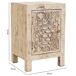 Mesita de noche de madera tallada artesanal 40 Mesita de noche de madera tallada artesanal 40 Beige