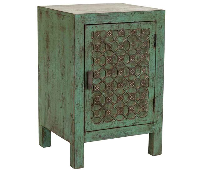 Mesita de noche de madera artesanal 45