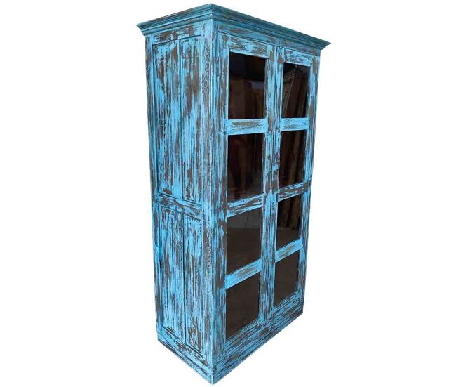 Vitrina de madera artesanal 100-110x40-45x170-180h cm