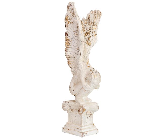 Figura decoración angel de magnesio blanco 32x30x95.5h cm
