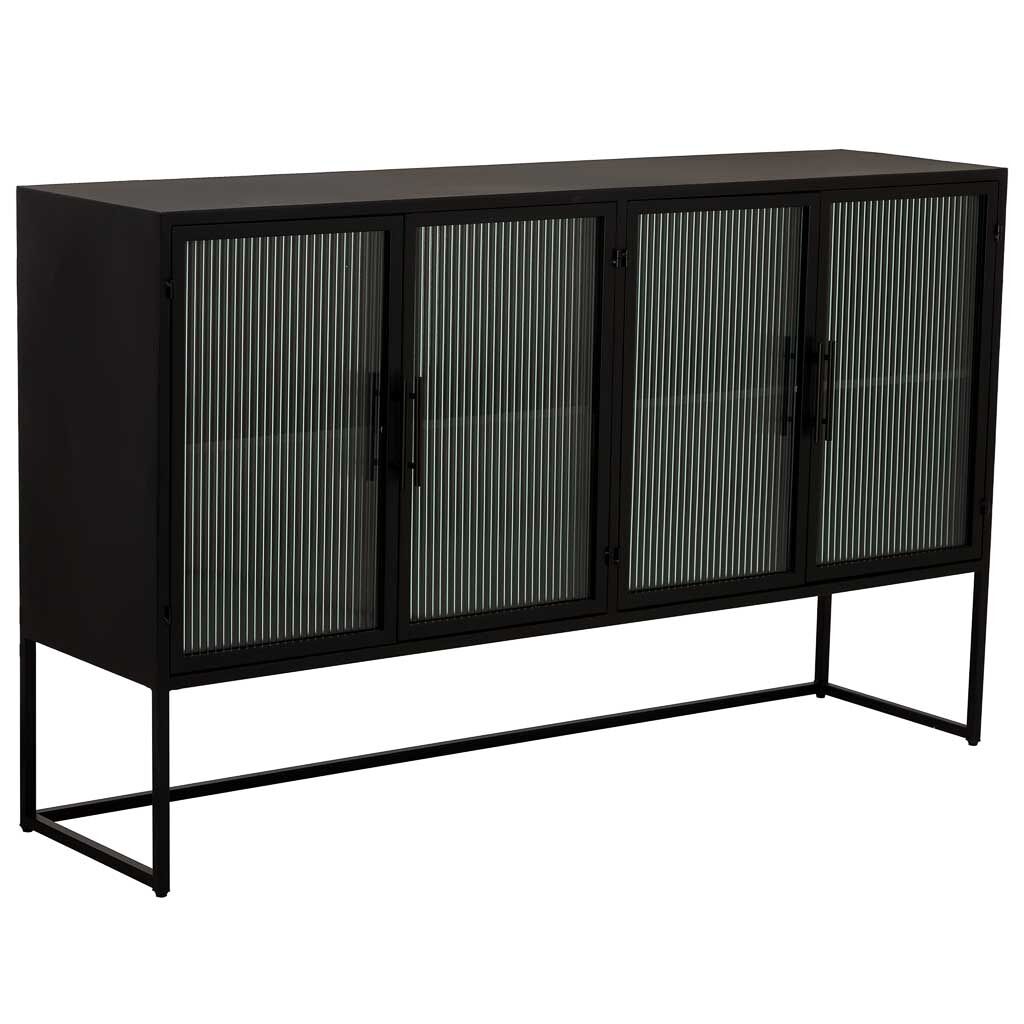Aparador de metal con 4 puertas 150 Negro