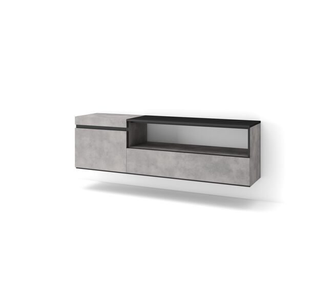 Mueble tv | televisión | muebles de salón, almacenaje | 150x45x35cm | para tv hasta 65" | colgado, suspendido | estilo moderno | cemento