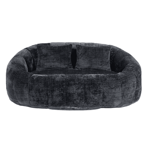 Sofá Puff - Assento confortável e resistente, encosto alto, interior e exterior - Preto