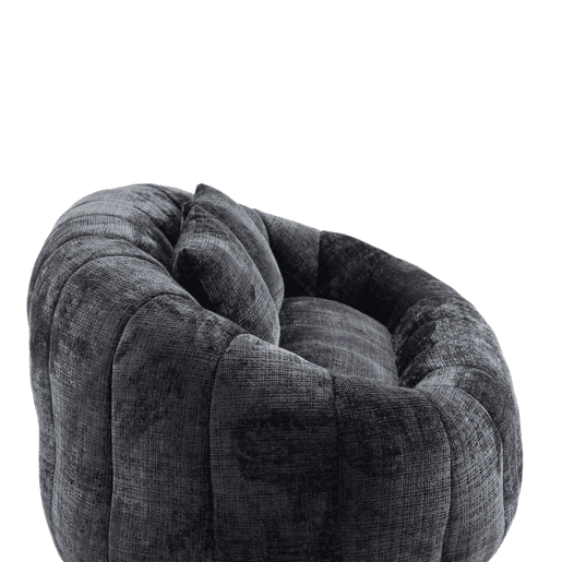Sofá Puff - Assento confortável e resistente, encosto alto, interior e exterior - Preto