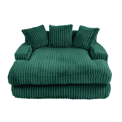 Sofá-cama individual - chão, estilo nuvem, com 3 almofadas - verde esmeralda