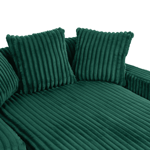 Sofá-cama individual - chão, estilo nuvem, com 3 almofadas - verde esmeralda