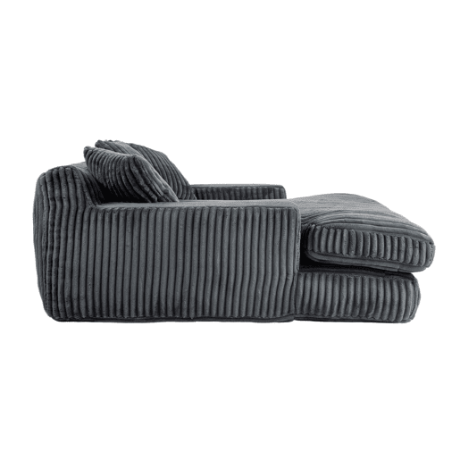 Sofá-cama individual - 3 almofadas macias, confortável para sala, apartamento ou escritório - Cinza escuro