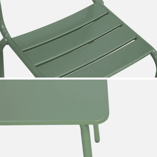 Conjunto de mesa e cadeira para crianças de 4 lugares Verde cinzento - 48x48x47 cm
