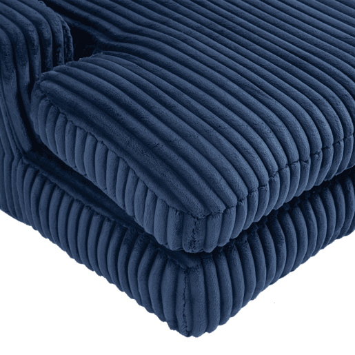 Sofá-cama individual - tipo chão, estilo nuvem com 3 almofadas - azul marinho