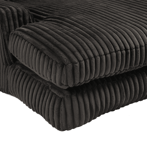 Sofá-cama individual - 3 almofadas macias, confortável para sala e escritório - Preto