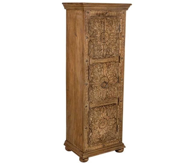 Armario de madera artesanal marrón 53x40x149h cm