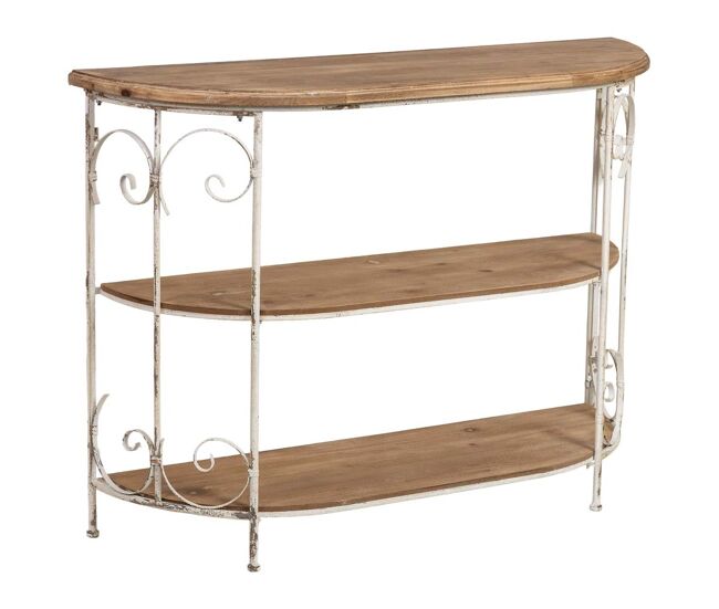 Estantería de madera blanca de 3 baldas 110x35.5x81.5h cm