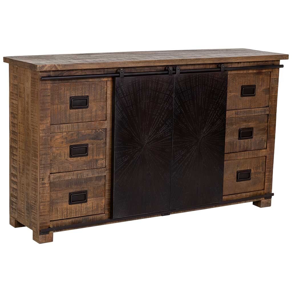 Aparador de madera marrón 160x42x92h cm
