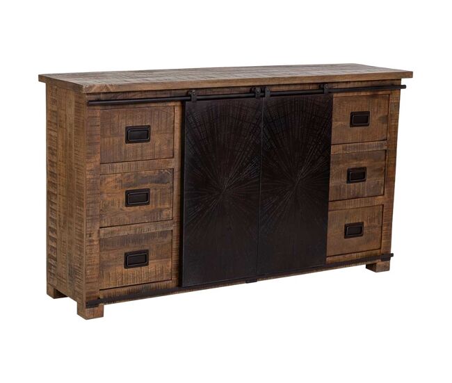 Aparador de madera marrón 160x42x92h cm