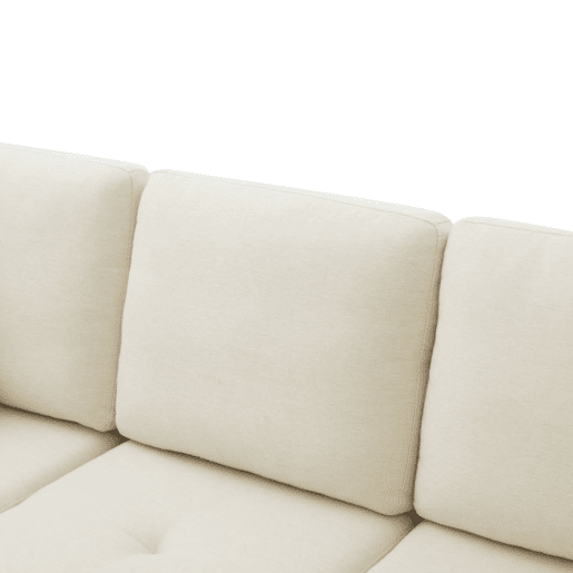 Sofá de canto de 3 lugares 166x118x77 cm - Chaise longue, algodão-linho, modular - bege