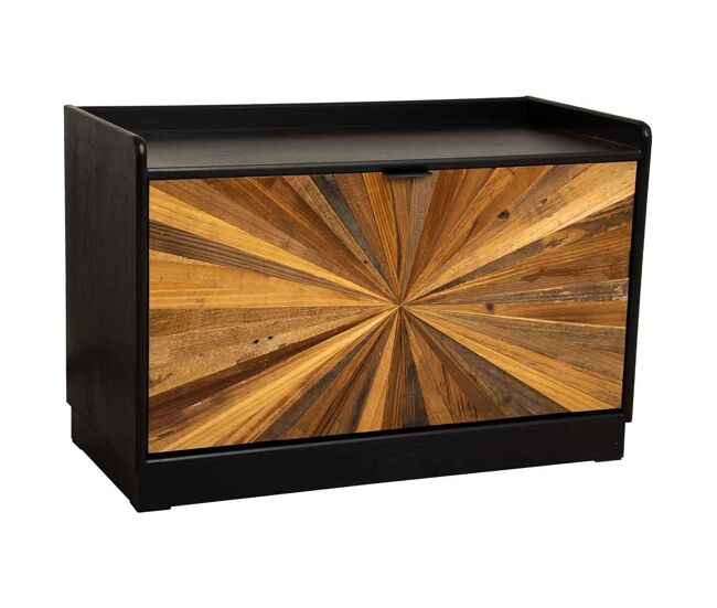 Zapatero de madera recuperada marrón 80x38x53h cm