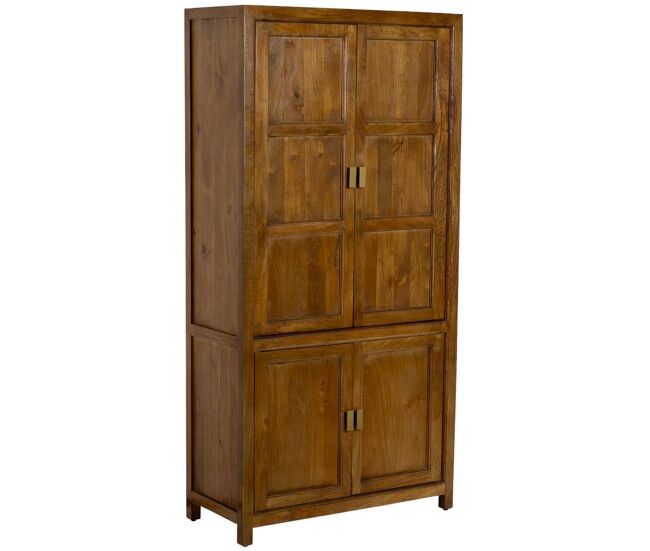 Armario de madera marrón 4 puertas 90x40x180h cm