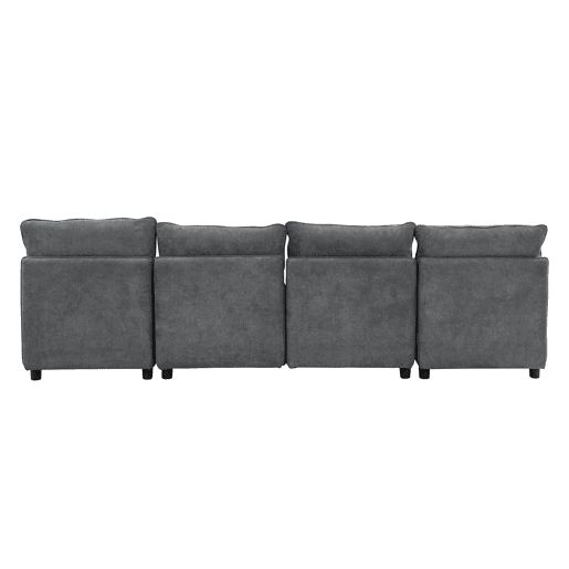 Sofá modular de 4 lugares - assentos com arrumação e função cama - Antique Gray