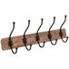 Percha de pared de madera con 5 ganchos Percha de pared de madera con 5 ganchos Marrón