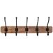 Percha de pared de madera con 5 ganchos Percha de pared de madera con 5 ganchos Marrón