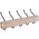 Percha de pared de madera con 5 ganchos Percha de pared de madera con 5 ganchos Marrón