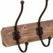 Percha de pared de madera con 5 ganchos Percha de pared de madera con 5 ganchos Marrón