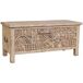 Baul de madera tallado artesanal 100 Baul de madera tallado artesanal 100 Beige