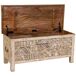 Baul de madera tallado artesanal 100 Baul de madera tallado artesanal 100 Beige