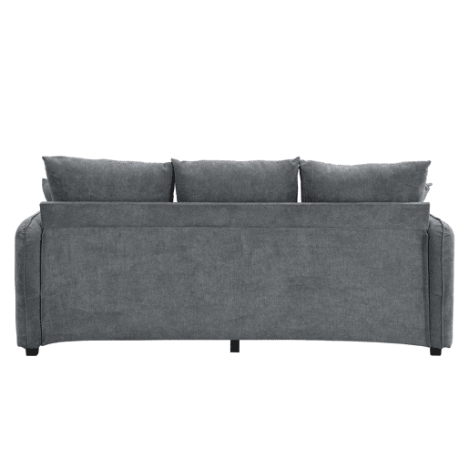 Sofá de canto de 3 lugares - Modular com arrumação, chaise longue e pufe - Cinza escuro