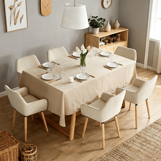 Conjunto De 6 Cadeiras De Jantar Estofadas Estilo Nórdico Com Braços Assento Almofadado Pés Em Madeira Design Moderno Para Sala De Jantar Cozinha Espaço Confortável E Elegante