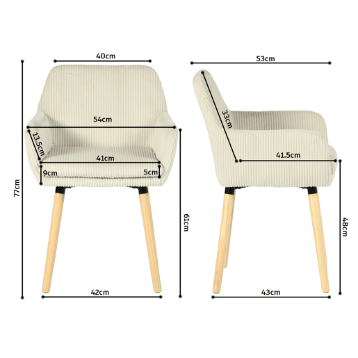Conjunto De 6 Cadeiras De Jantar Estofadas Estilo Nórdico Com Braços Assento Almofadado Pés Em Madeira Design Moderno Para Sala De Jantar Cozinha Espaço Confortável E Elegante