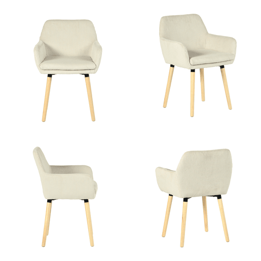 Conjunto De 6 Cadeiras De Jantar Estofadas Estilo Nórdico Com Braços Assento Almofadado Pés Em Madeira Design Moderno Para Sala De Jantar Cozinha Espaço Confortável E Elegante