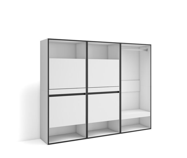 Zapatero | armario zapatos botas | 180x145x35 cm | dormitorio, habitación | vestidor abierto | estilo moderno | blanco