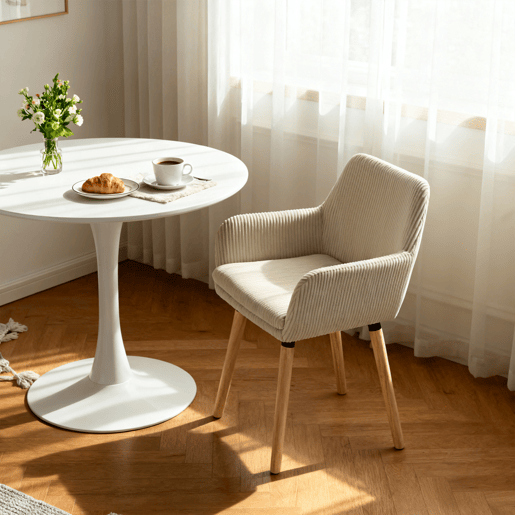 Conjunto De 4 Cadeiras De Jantar Estofadas Estilo Nórdico Com Braços Assento Almofadado Pés Em Madeira Design Moderno Para Sala De Jantar Cozinha Espaço Confortável E Elegante