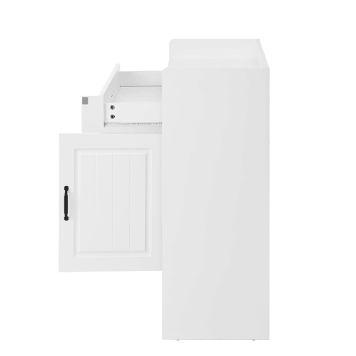 Sapateira moderna 75x36x95,5 cm - 2 portas, 1 gaveta, prateleiras ajustáveis, branca