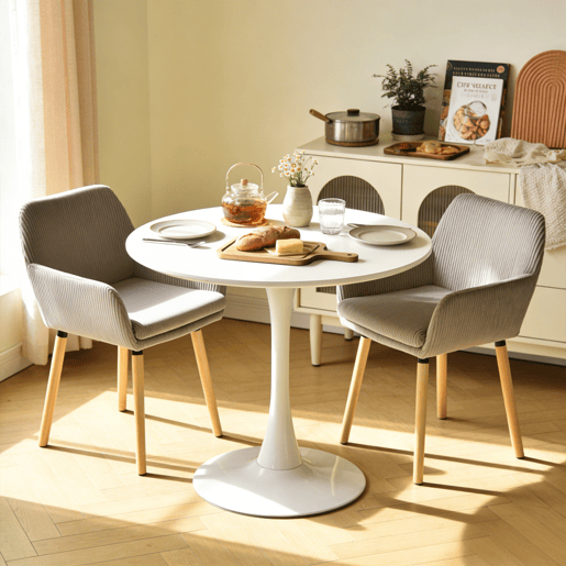 Conjunto De 2 Cadeiras De Jantar Estofadas Cor Cinza Claro Estilo Nórdico Com Braços Assento Almofadado Pés Em Madeira Design Moderno Para Sala De Jantar Cozinha Confortável E Elegante