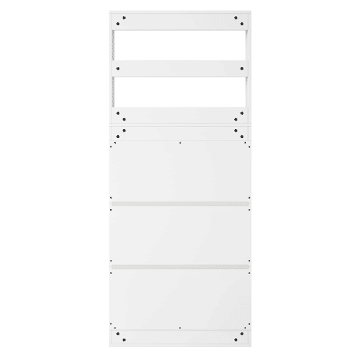 Sapateira com 3 portas - Prateleira para sapatos, gancho para chapéus e bolsas - Branco