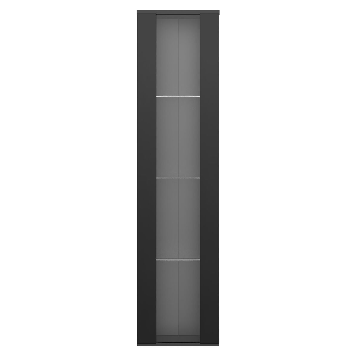 Vitrina multifuncional 40x29x170 cm - panel de vidrio, luz led con cambio de color, control remoto, diseño sencillo - negro