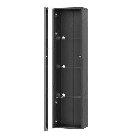 Vitrine multifuncional 40x29x170 cm - Painel de vidro, luz LED com mudança de cor, controle remoto, design simples - Preto
