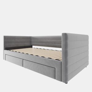 Sofá-cama 90x190 cm - Multifuncional, com arrumação, convertível em cama individualdupla - Cinza
