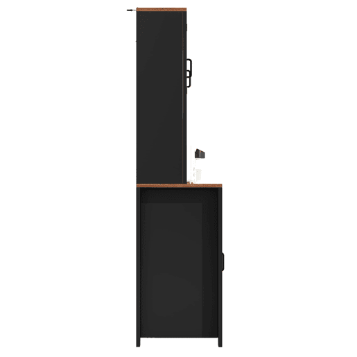 Aparador 120x40x180 cm - Aparador com portas de acrílico e LED - Preto