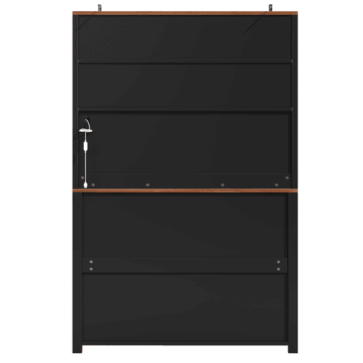 Aparador 120x40x180 cm - Aparador com portas de acrílico e LED - Preto