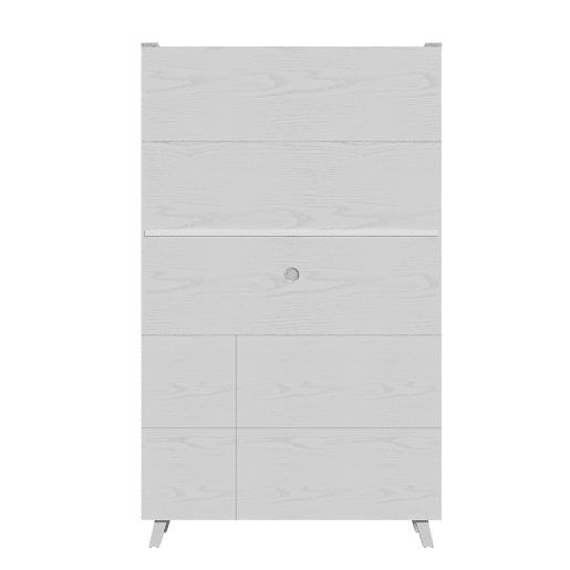Aparador alto 114x40x190 cm - acabamento em madeira branca, móvel auxiliar para sala de estar e sala de jantar - branco