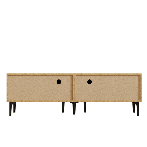 Móvel de TV 160x36,5x45 cm - 4 compartimentos, 7 pés, design minimalista - Natural